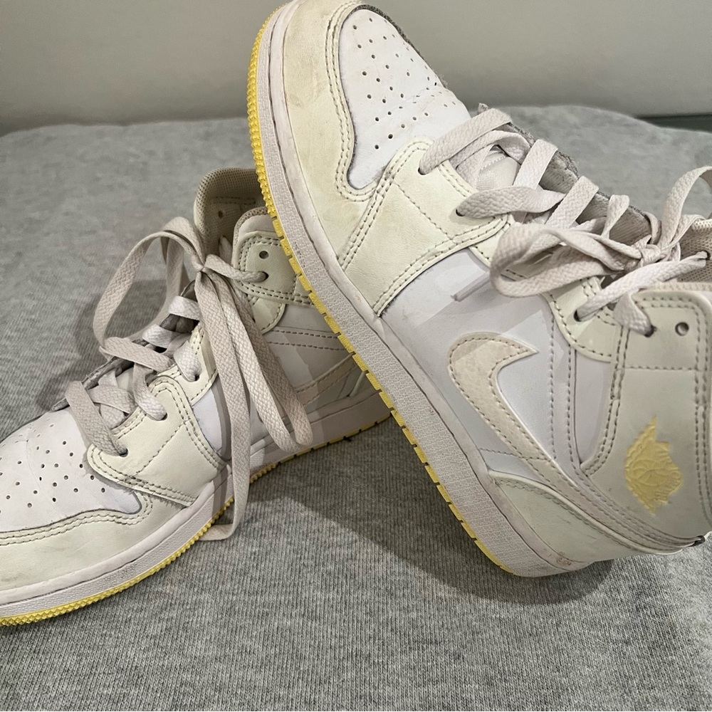 Nike White and Yellow Athletic Shoes